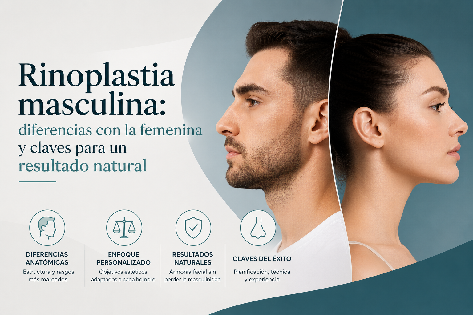 Rinoplastia masculina en Santander realizada por el Dr. Pérez Villar, cirujano maxilofacial especializado en cirugía nasal